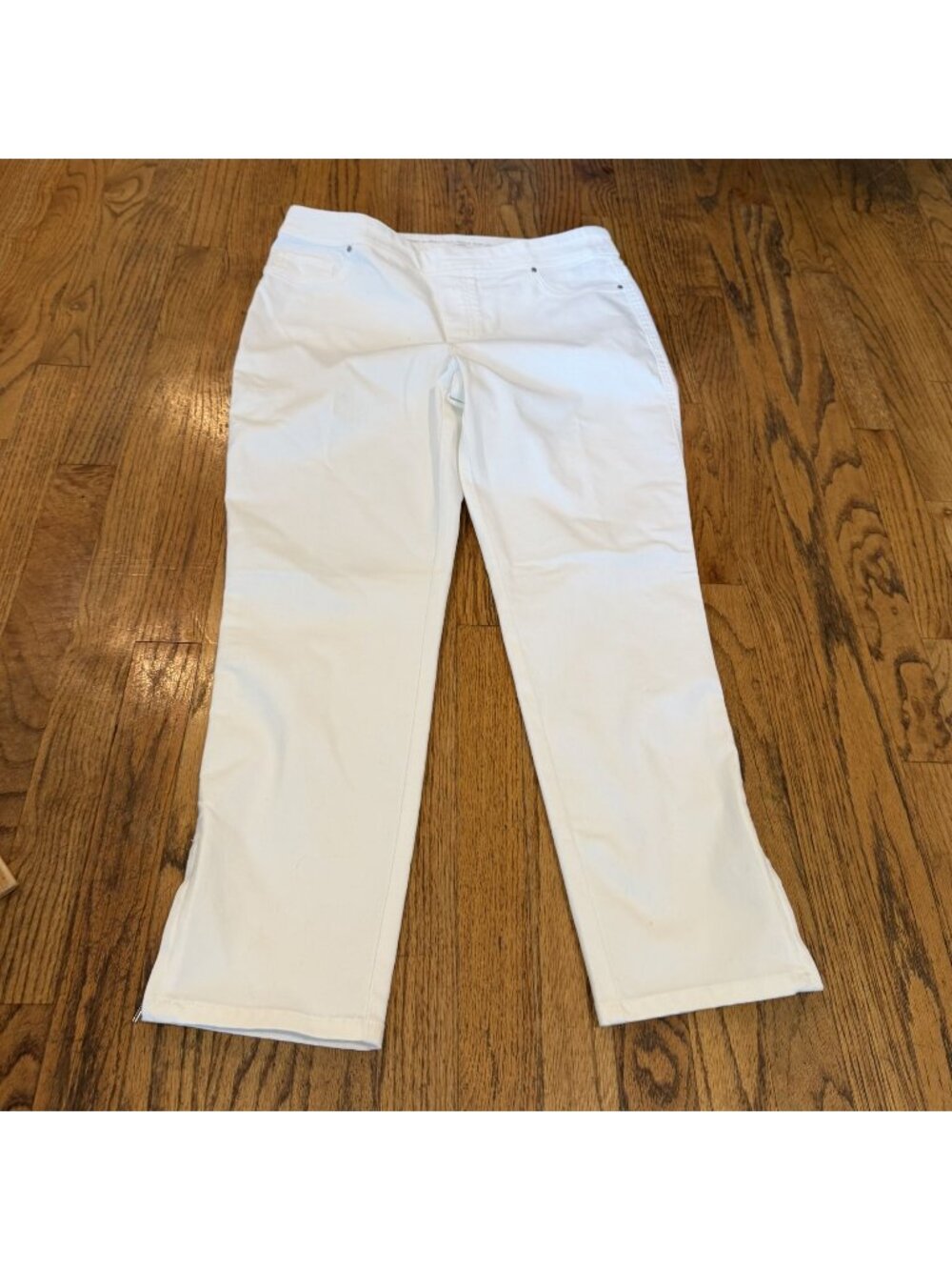 CHICO'S PERFECT STRETCH WOMENS PULL ON GIRLFRIEND WHITE JEANS 1.5 US SIZE 10